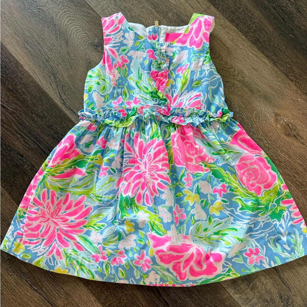 Lilly Pulitzer Kids Floral Dress in Pink and Blue
